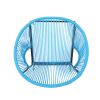 Chrissy Outdoor Blue Modern Faux Rattan Club Chairs (Set of 2)