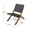Riley Outdoor Acacia Wood Foldable Chairs (Set of 2); Brown Patina and Gray Straps