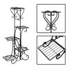 Indoor Outdoor 5-Tier Shelves Patio Plant Holder Outdoor Displaying Plants Flowers (Black Square)