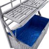vidaXL Storage Box with Trellis Gray 39"x21.7"x63" Solid Acacia Wood