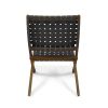 Riley Outdoor Acacia Wood Foldable Chairs (Set of 2); Brown Patina and Gray Straps