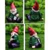 4Pcs Fairy Garden Gnomes My Little Friend Drunk Gnome Dwarfs Statue Gifts Decor