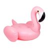 Giant inflatable flamingos ride on floating objects in the swimming pool; equipped with fast valve swimming rafts; suitable for summer party decoratio