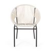 Chrissy Outdoor White Modern Faux Rattan Club Chairs (Set of 2)