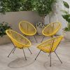 Great Deal Furniture Alexis Outdoor Woven Chair Yellow+Black (set of 2)