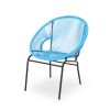 Chrissy Outdoor Blue Modern Faux Rattan Club Chairs (Set of 2)