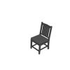 HDPE Dining Chair; Gray; With Cushion; No Armrest; Set of 2
