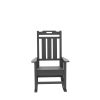 Presidential Rocking Chair HDPE Rocking Chair Fade-Resistant Porch Rocker Chair; All Weather Waterproof for Balcony/Beach/Pool Gray