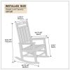 Presidential Rocking Chair HDPE Rocking Chair Fade-Resistant Porch Rocker Chair; All Weather Waterproof for Balcony/Beach/Pool Gray