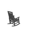 Presidential Rocking Chair HDPE Rocking Chair Fade-Resistant Porch Rocker Chair; All Weather Waterproof for Balcony/Beach/Pool Gray