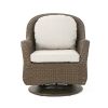 Linsten Outdoor Wicker Swivel Club Chairs with Water Resistant Cushions (set of 2)