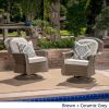 Linsten Outdoor Wicker Swivel Club Chairs with Water Resistant Cushions (set of 2)