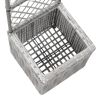 vidaXL Trellis Raised Bed with 1 Pot 11.8"x11.8"x42.1" Poly Rattan Gray