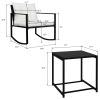 Free shipping 3 Pieces Patio Set Outdoor Wicker Patio Furniture Sets Modern Bistro Set Rattan Chair Conversation Sets with Coffee Table for Yard and B