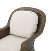 Linsten Outdoor Wicker Swivel Club Chairs with Water Resistant Cushions (set of 2)