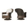 Linsten Outdoor Wicker Swivel Club Chairs with Water Resistant Cushions (set of 2)