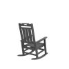 Presidential Rocking Chair HDPE Rocking Chair Fade-Resistant Porch Rocker Chair; All Weather Waterproof for Balcony/Beach/Pool Gray