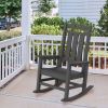 Presidential Rocking Chair HDPE Rocking Chair Fade-Resistant Porch Rocker Chair; All Weather Waterproof for Balcony/Beach/Pool Gray