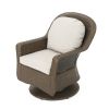 Linsten Outdoor Wicker Swivel Club Chairs with Water Resistant Cushions (set of 2)