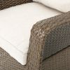 Linsten Outdoor Wicker Swivel Club Chairs with Water Resistant Cushions (set of 2)