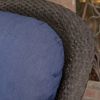 Linsten Outdoor Wicker Swivel Club Chairs with Water Resistant Cushions Dark Brown+Navy Blue (set of 2)