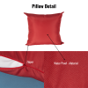 Beefurni Outdoor Garden Patio Furniture 5-Piece Brown PE Rattan Wicker Sectional Blue Cushioned Sofa Sets with 2 Red Pillows