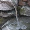 32" Tall 4-Tier rock formation Polyresin Fountain with Light Outdoor Stone Water Feature for Garden or Backyard