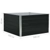 vidaXL Raised Garden Bed 39.4"x39.4"x17.7" Galvanized Steel Anthracite