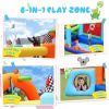 Inflatable Jumper Bounce House - Playground Backyard Playhouse Park Jumping Castle with Splash Pool &amp; Beach Volleyball Plus Heavy Duty Blower for