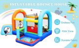 Inflatable Jumper Bounce House - Playground Backyard Playhouse Park Jumping Castle with Splash Pool &amp; Beach Volleyball Plus Heavy Duty Blower for