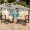 Outdoor Willow Bar Club Chairs with Cushions (Set of 2)