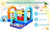 Inflatable Jumper Bounce House - Playground Backyard Playhouse Park Jumping Castle with Splash Pool &amp; Beach Volleyball Plus Heavy Duty Blower for