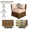 Outdoor Patio Furniture Set Upholstered Corner Sofa Armless Sofa Small Patio Couch All Weather PE Wicker Sofas Balcony Couch Sectional Sofa Bistro Set