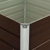 vidaXL Raised Garden Bed Brown 39.4"x39.4"x30.3" Galvanized Steel