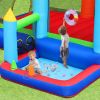 Inflatable Jumper Bounce House - Playground Backyard Playhouse Park Jumping Castle with Splash Pool &amp; Beach Volleyball Plus Heavy Duty Blower for