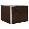 vidaXL Raised Garden Bed Brown 39.4"x39.4"x30.3" Galvanized Steel