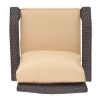 Outdoor Willow Bar Club Chairs with Cushions (Set of 2)
