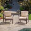 Outdoor Willow Bar Club Chairs with Cushions (Set of 2)