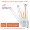 GO 42000 BTU Stainless Steel Material Pyramid Glass Tube Flame Outdoor Heater with Long Strips of Flame with Aluminum Top Reflector Shield Heating Up