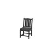 HDPE Dining Chair; Gray; With Cushion; No Armrest; Set of 2