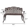 42.5 inch Outdoor Cast Aluminum Leisure Rose Couple Bench--YS