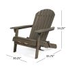 Kandyce Outdoor Acacia Wood Folding Adirondack Grey Chair With Cup Holder