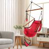 Hardwood With Cup Holder Wooden Stick Perforated 100kg Seaside Courtyard Hanging Chair