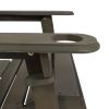 Kandyce Outdoor Acacia Wood Folding Adirondack Grey Chair With Cup Holder