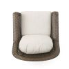 Linsten Outdoor Wicker Swivel Club Chairs with Water Resistant Cushions (set of 2)