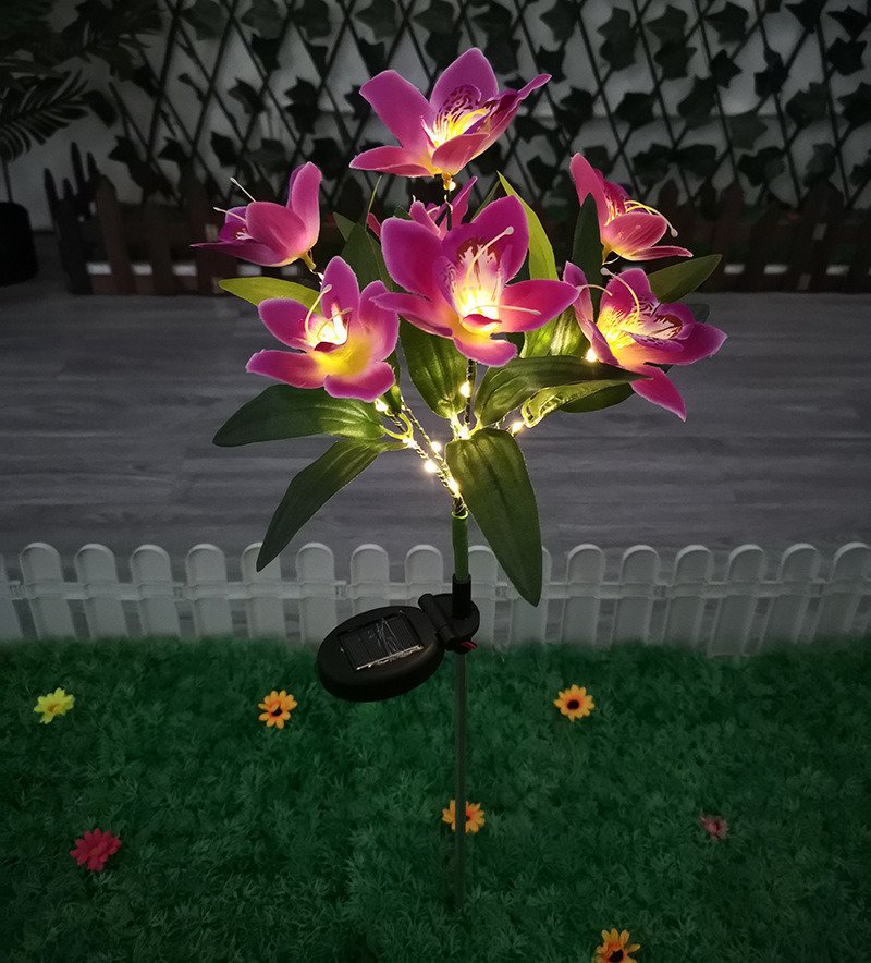 LED Solar Rose Orchid Flower Light Outdoor Garden Waterproof Simulation Lawn Lamp Wedding Party Christmas Decor Landscape Light LED Solar Rose Orchid Flower Light Outdoor Garden Waterproof Simulation Lawn Lamp Wedding Party Christmas Decor Landscape Light