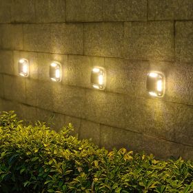 8 LED Solar Wall Light For Outdoor Courtyard Garden; Christmas Party Decoration; LED Lights (quantity: 4, Color: Warm Light)