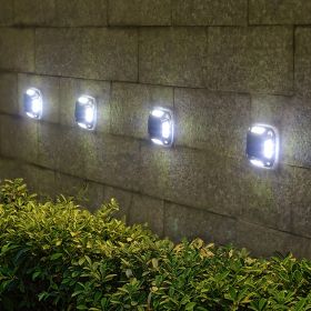 8 LED Solar Wall Light For Outdoor Courtyard Garden; Christmas Party Decoration; LED Lights (quantity: 4, Color: White Light)