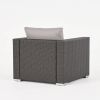 Francisco Outdoor Wicker Sectional Sofa Seat with Cushions Gray