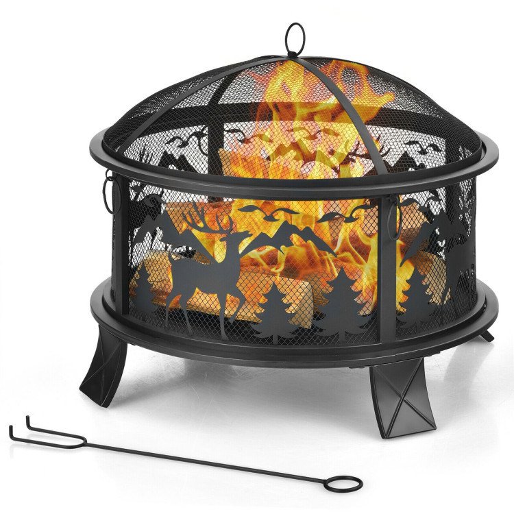 Outddor Patio Garden Beach Camping Bonfire Party Fire Pit With BBQ Grill Outddor Patio Garden Beach Camping Bonfire Party Fire Pit With BBQ Grill